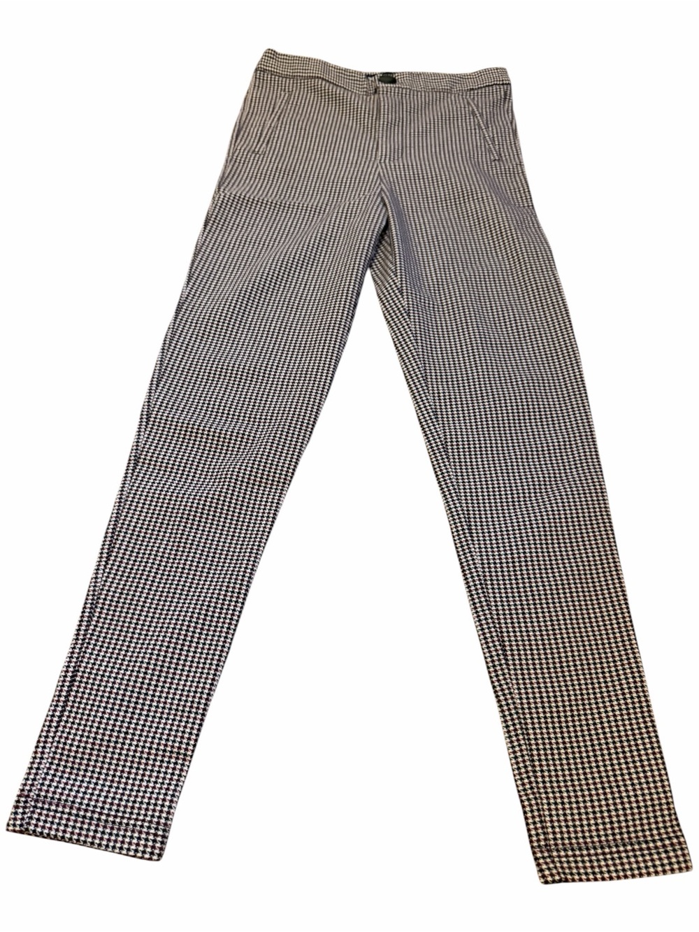 Zara Black and White Houndstooth Slim Trousers
